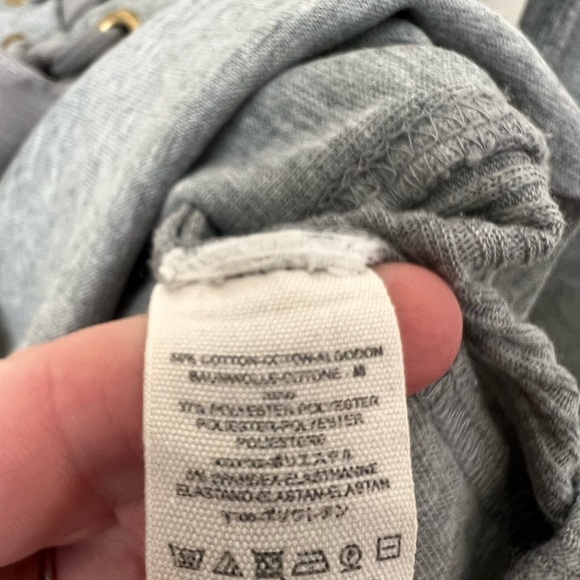 Free People Looking Back Lace up grey long sleeve top▪️size XS - Picture 7 of 8